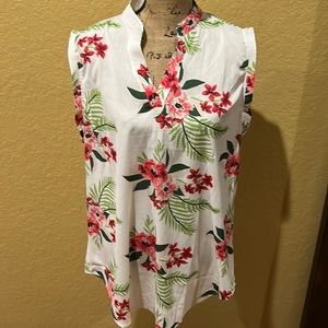 Amaryllis tropical, summer sleeveless top, XL, NWT | offer in description